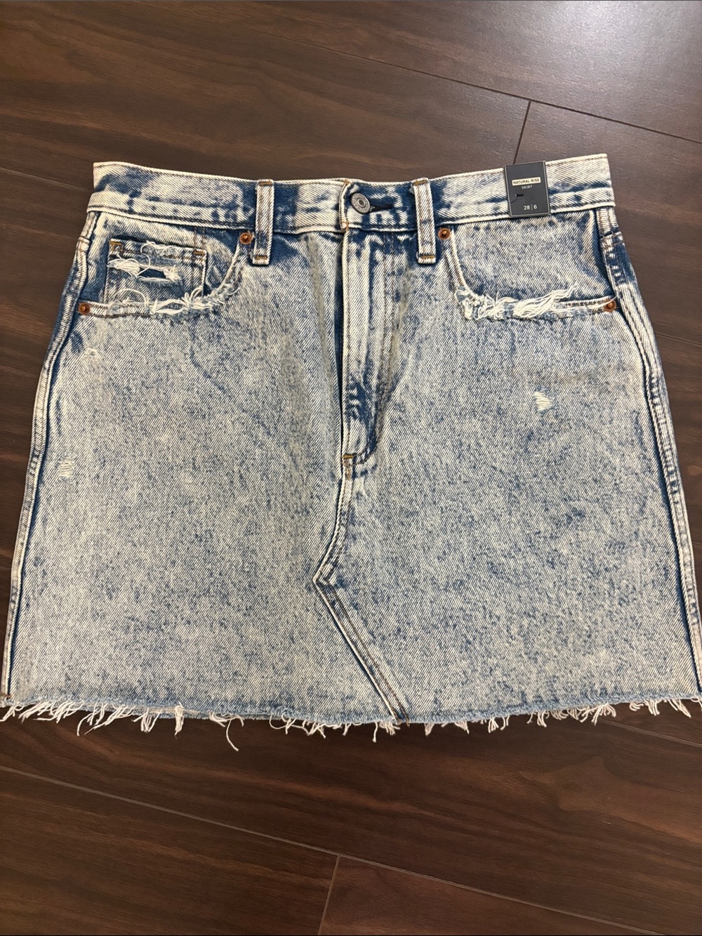 Abercrombie & Fitch Distressed Denim Mini Skirt